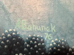 Antun Bahunek - Landschap blauw/groen kopen? Bied vanaf 200!