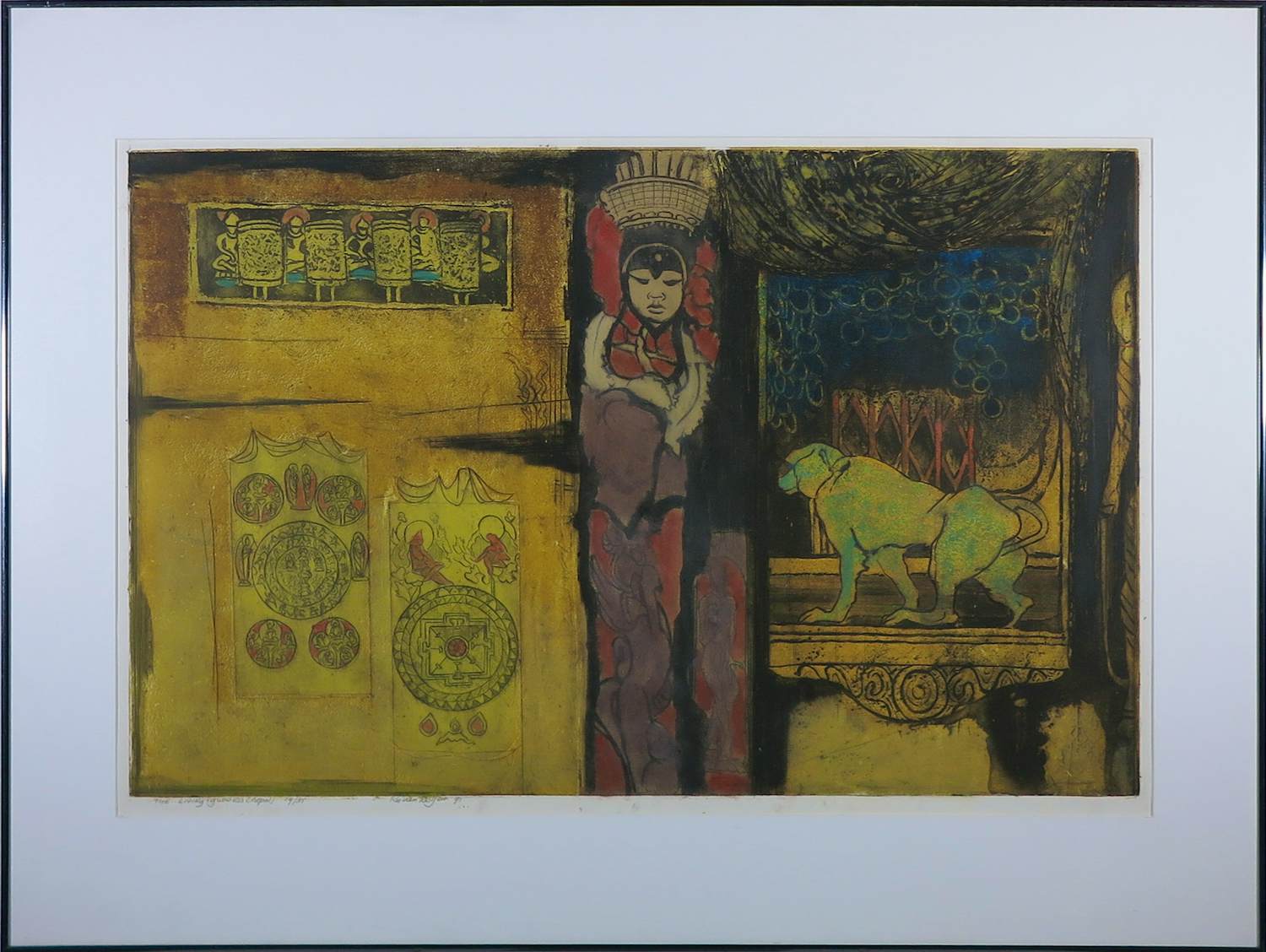 Ru van Rossem - Grote ets / aquatint, The Living Godess - Ingelijst kopen? Bied vanaf 150!