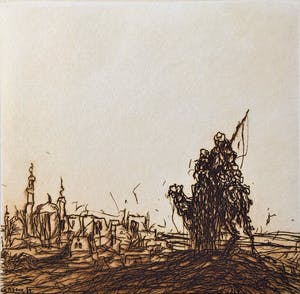 Simon Koene - Kameelruiter bij oosterse stad (groot) kopen? Bied vanaf 25!