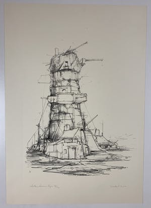 Dirkje Kuik - litho - 'Molen Kromme Rijn' kopen? Bied vanaf 70!