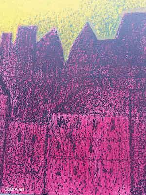 Corneille - 1993 - Vogelperspectief over de klokkentoren van Amsterdam. Gesigneerd E/A kopen? Bied vanaf 195!