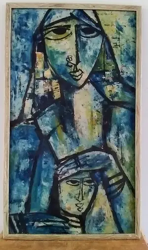 Niet of onleesbaar gesigneerd - A. Charles, 'Moeder en kind', jaren '60 kopen? Bied vanaf 1!