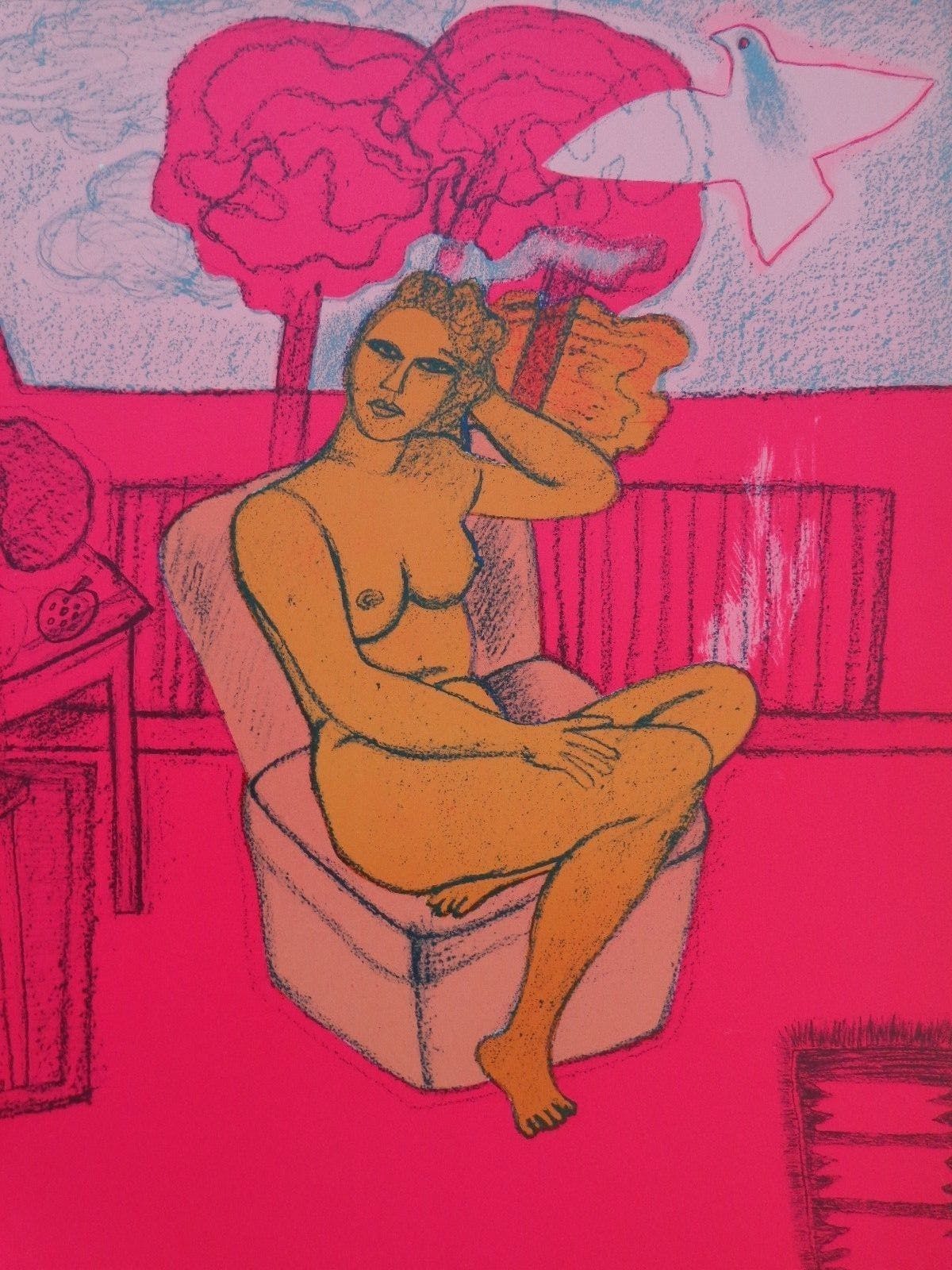 Corneille - ORANJE NAAKT / KLEURZEEFDRUK / 74x55cm / SIG / 1988 kopen? Bied vanaf 195!