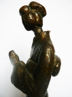 Brons (Onbekend) - Biddende vrouw in kimono -brons- kopen? Bied vanaf 75!