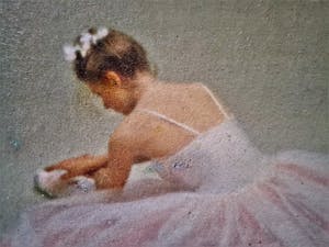 Niet of onleesbaar gesigneerd - Knap geschilderd jaren 50 impressionistisch olieverf "zittende Ballerina" kopen? Bied vanaf 1!