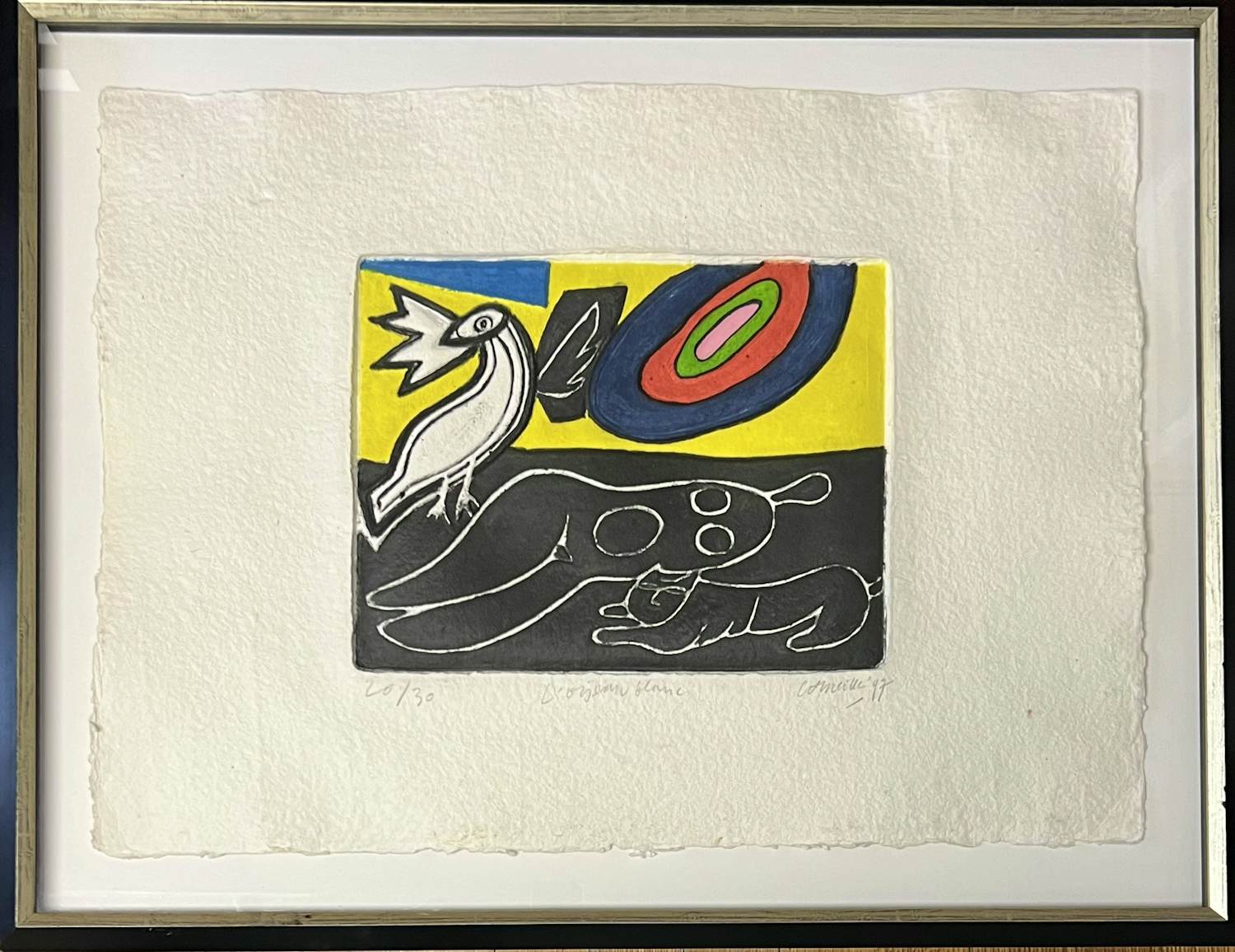 AcheterCorneille - Aquagravure L'Oiseau bkanc / De witte vogel 1997? Enchérissez de 1050!