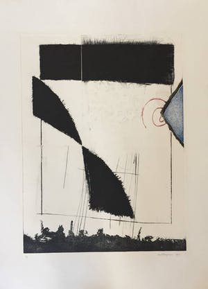 Ernst Bergmans - Ets Aquatint - Zwart met Blauw kopen? Bied vanaf 35!