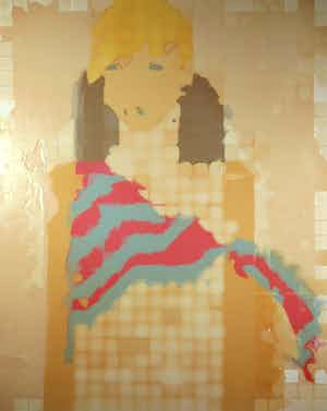 Julia Warr - Acryl op hout, #36 (Zeer groot en zwaar) verkocht voor € 300!