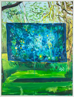 Anna Bjerger - Olieverf op aluminium, Quilt, Ingelijst (Groot) verkauft für € 500!