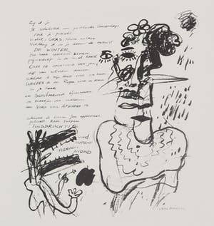 Anton Martineau - Pentekening + overzichtscatalogus in linnen cassette, Zonder titel kopen? Bied vanaf 1!