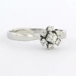 14k wit gouden ring bezet met briljant geslepen diamant 0.30 ct - rm 18.5 kopen? Bied vanaf 290!