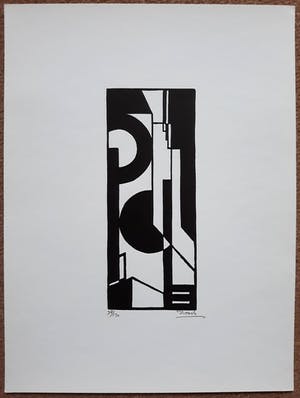 Cesar Domela - Constructivistische compositie, zeefdruk kopen? Bied vanaf 115!
