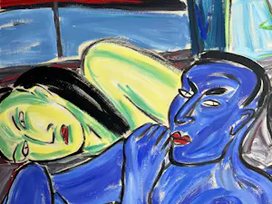 Inez van Beusekom - acrylverf op papier | 'Kijken no. 4' | 1986 (UNIEK WERK) kopen? Bied vanaf 1!