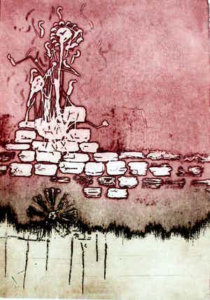 Jan Montyn - Ingelijste ets - 1985 verkocht voor € 125!