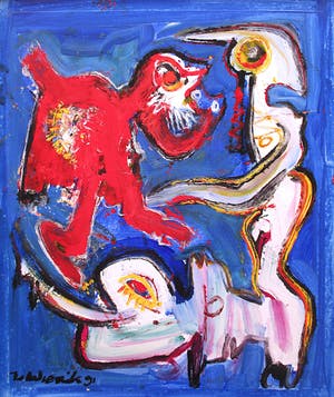 Jan te Wierik - gemengde techniek op papier (op paneel) uit 1991 kopen? Bied vanaf 900!