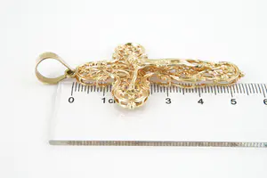 53 - Grote & sierlijke 14 Krt geel-gouden Corpus kruishanger kopen? Bied vanaf 290!