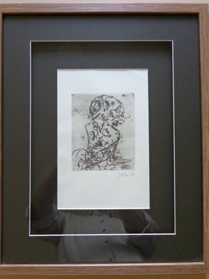 Asger Jorn - COBRA FIGUUR / ZW-W ETS / 53x43cm / KADER / SIG / 1959 kopen? Bied vanaf 475!