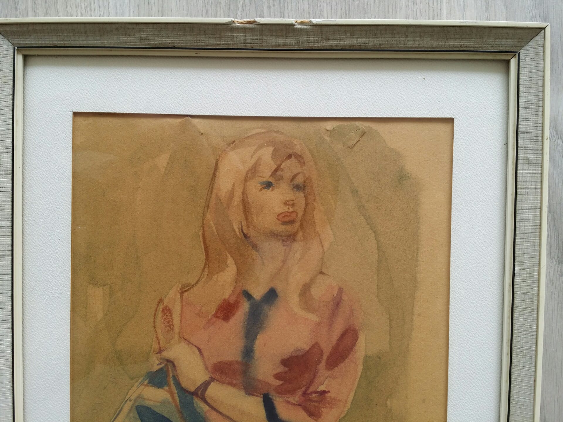 Harry Maas - Jonge dame. Aquarel. Initialen. kopen? Bied vanaf 95!