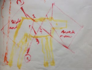 Anton Heyboer - Acrylverf op papier. Titel,"Eerste vrouw, Tweede vrouw". kopen? Bied vanaf 130!