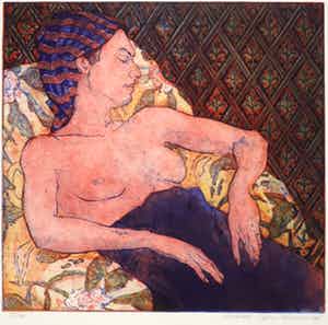 Marcel Schellekens - Kleurenets, Slapend naakt verkocht voor € 140!