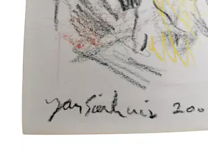 Jan Sierhuis - Krijt tekening voorstelling Vrouw/Man kopen? Bied vanaf 1!