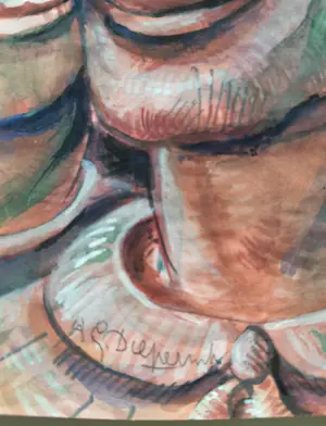 Alexander Gerhardus Dieperink - 3 stuks gesigneerde Gouache kopen? Bied vanaf 59!