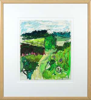 Marie-Jose Robben - Pastelkrijt, Overveen II - Ingelijst verkocht voor € 35!