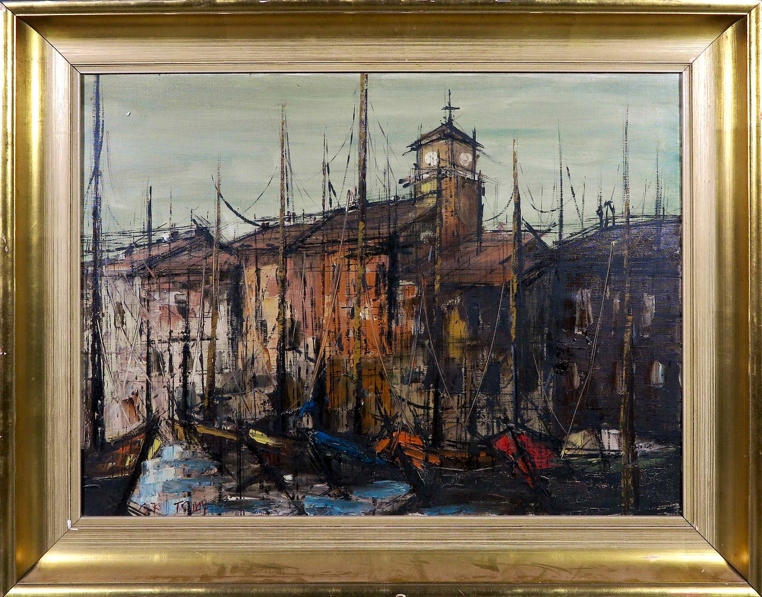 Niet of onleesbaar gesigneerd - Olieverf op doek, Haven kopen? Bied vanaf 1!