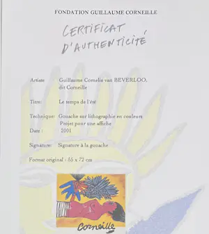 Corneille - De tijd van het zomer, 2001, gouache op litho - Uniek stuk kaufen? Bieten Sie von 1150!
