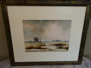 Sjoerdtje Mulder-Hak - Aquarel, Uiterwaarden IJssel kopen? Bied vanaf 75!