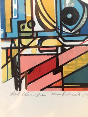 Bob Kemper - Abstracte compositie - Zeefdruk, Ingelijst kopen? Bied vanaf 40!