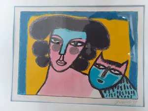 Corneille - Vrouw met kat hc 17/20 kopen? Bied vanaf 250!