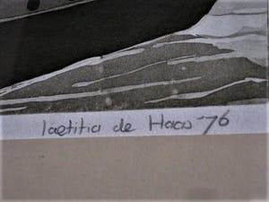 Laetitia de Haas - Grote 1976 ETS - "Amsterdam boot aan het Prinseneiland" gesigneerd kopen? Bied vanaf 20!