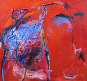 Franscz Witte - Acryl op doek, Alter ego verkocht voor € 1!