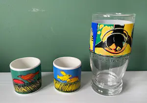 Corneille - Drinkglas "Smaak in Kunst no5" en twee eierdoppen kopen? Bied vanaf 1!
