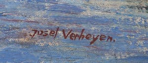 Josef Verheijen - Olieverf op doek, Polderlandschap met molen kopen? Bied vanaf 100!