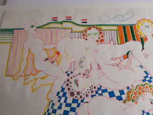 Ernst Vijlbrief - Stifttekening Expliciete erotische jaren 60 kopen? Bied vanaf 45!