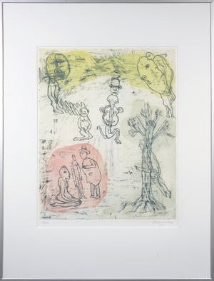 Hanny Ramaer - Kleurenets, Zonder titel - Ingelijst kopen? Bied vanaf 35!