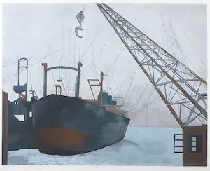 Anneke Dekkers - Zeefdruk, Dok - Ingelijst kopen? Bied vanaf 25!