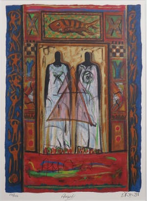 Eric Toebosch - Litho, Angeli - Ingelijst kopen? Bied vanaf 35!