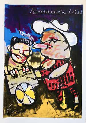 Herman Brood - Heartbreak Hotel - Originele Handgesigneerde Zeefdruk verkocht voor € 1!