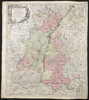 Matthäus Seutter - Handgekleurde gravure, Alsatia Landgraviatus cum utroque (...) kopen? Bied vanaf 20!