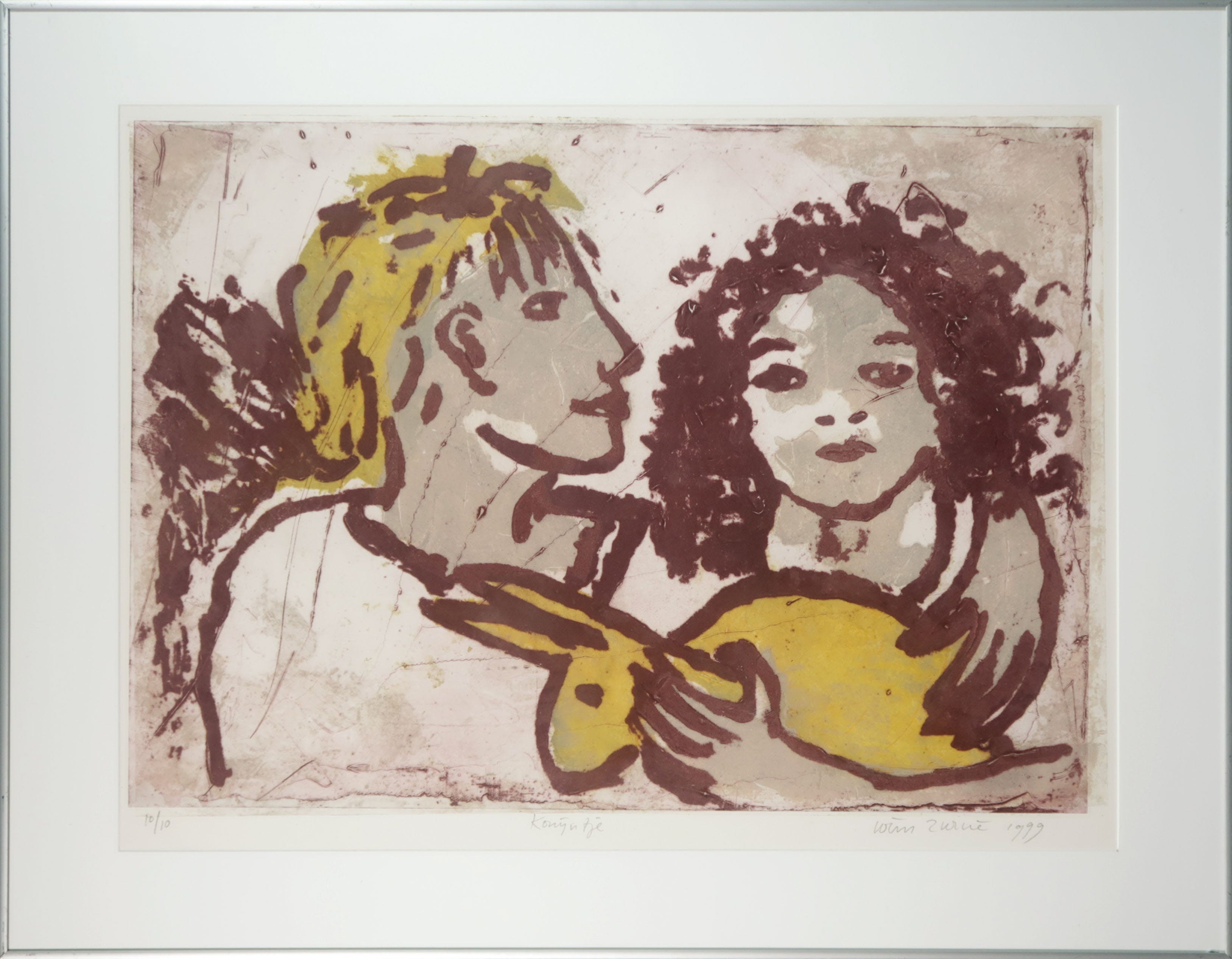 Wim Zurne - Kleurenets, Konijntje - Ingelijst verkocht voor € 60!