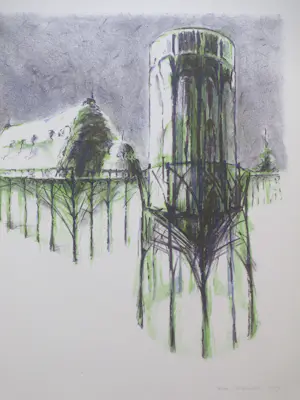 Ardi Brouwer - Schuren en silo - Kleurenlitho kopen? Bied vanaf 50!