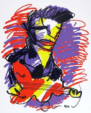 Herman Brood - Zeefdruk, Elvis verkocht voor € 200!