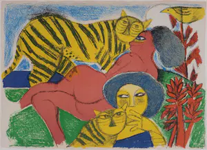 Corneille - Litho: 'Le tigre amoreux I' (1985) kopen? Bied vanaf 180!