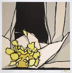 Fon Klement - Boarddruk, Fleurs sur fond noir kaufen? Bieten Sie von 1!