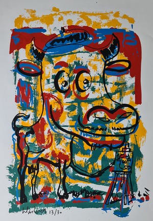 Peter Klashorst - Cow - gesigneerd - 30 ex. kopen? Bied vanaf 35!