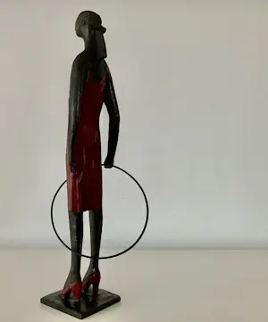 Jan de Graaf - Vrouw met hoepel in rode jurk kopen? Bied vanaf 875!