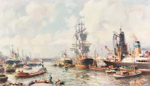 Evert Moll - Havengezicht kopen? Bied vanaf 3000!